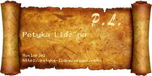 Petyka Liána névjegykártya